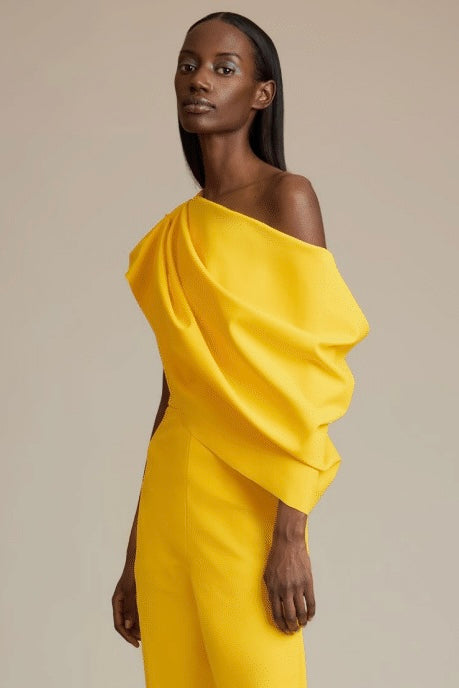 Zara silk 2025 yellow dress