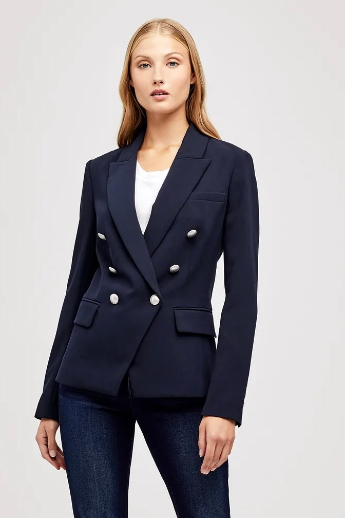 L'Agence Kenzie Double Breasted Blazer Navy
