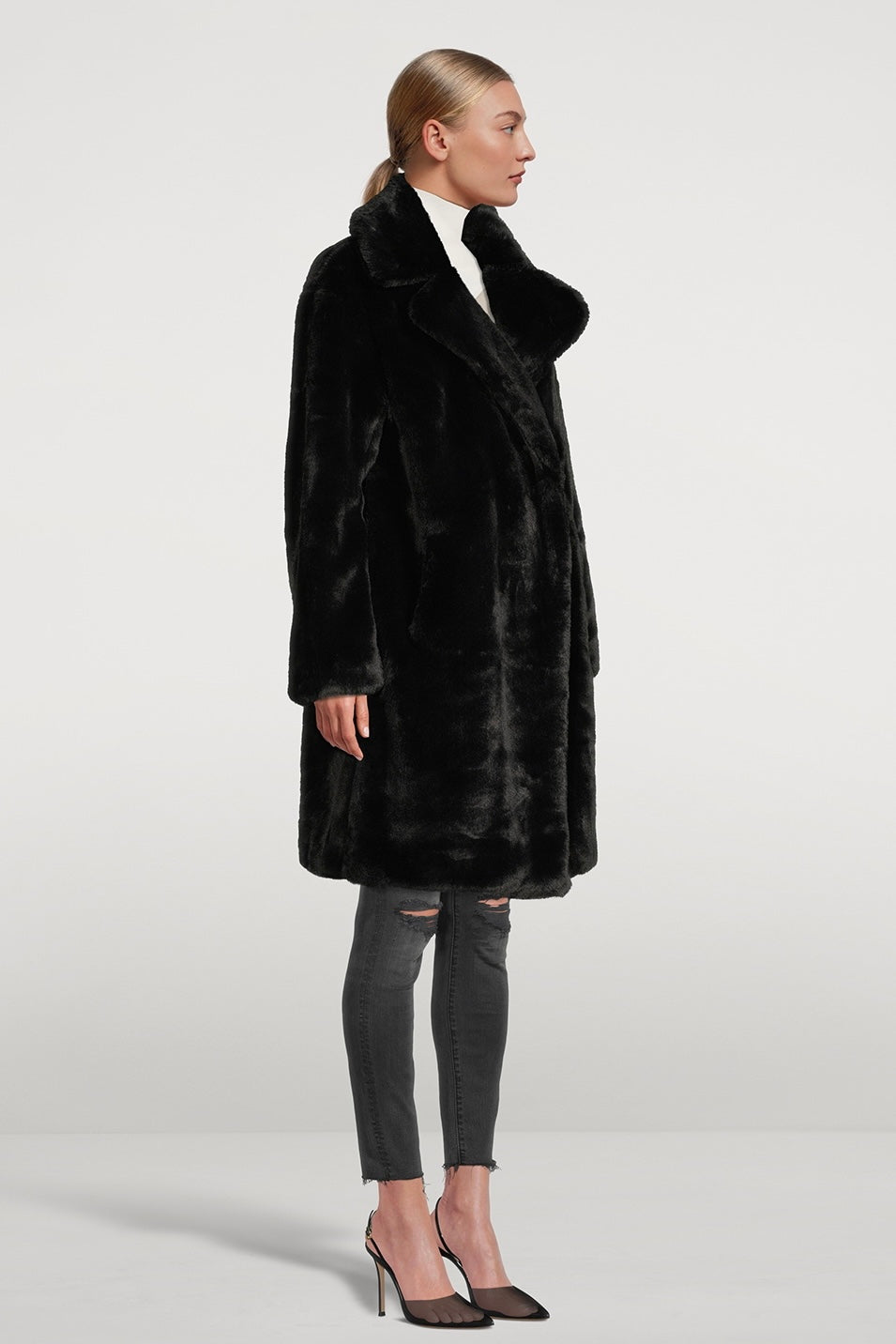 Apparis Imani Faux Fur Coat Black S