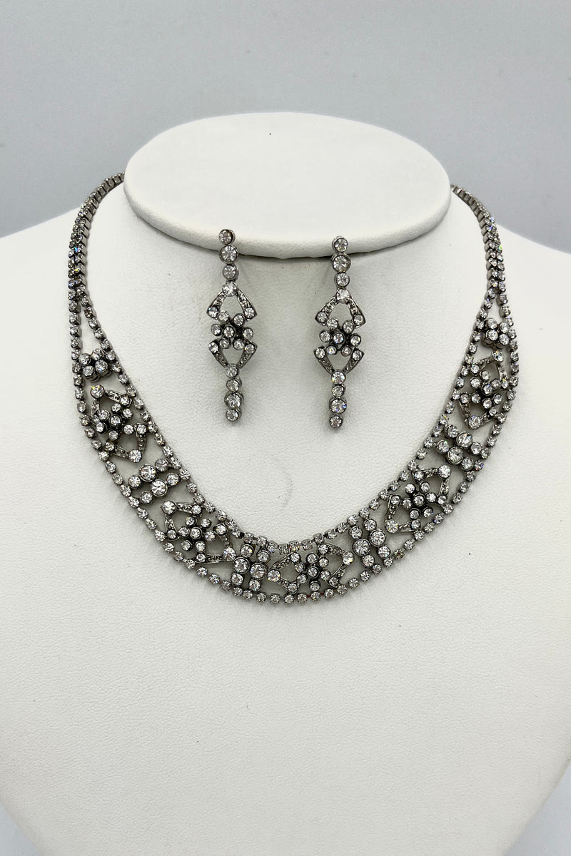 Elen Henderson Crystal Pattern Necklace and Earring Set