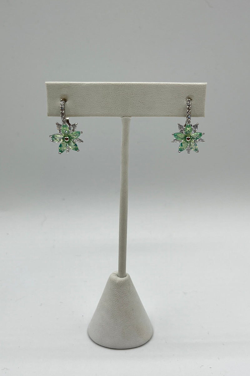 Elen Henderson Crystal Green Flower Earrings