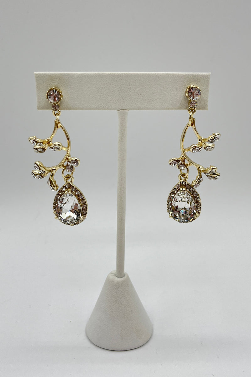 Elen Henderson Delicate Branch Crystal Earrings