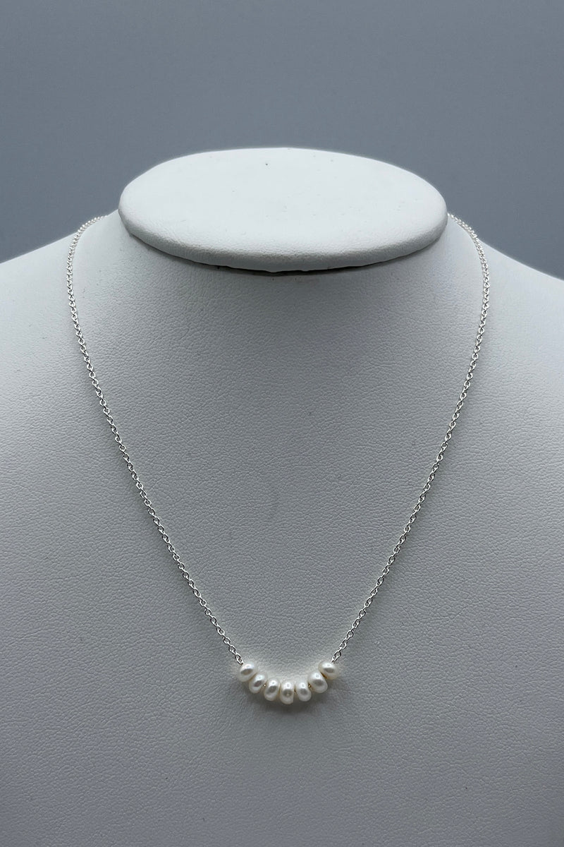Harakiri Ayla Silver White Pearl Necklace