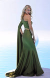 JESSICA ANGEL One Shoulder Long Sleeve Mermaid Gown. Robe de soirée