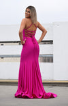 Jessica Angel Shimmery Mermaid Gown with Tie Up String in the Back. Robe de Bal