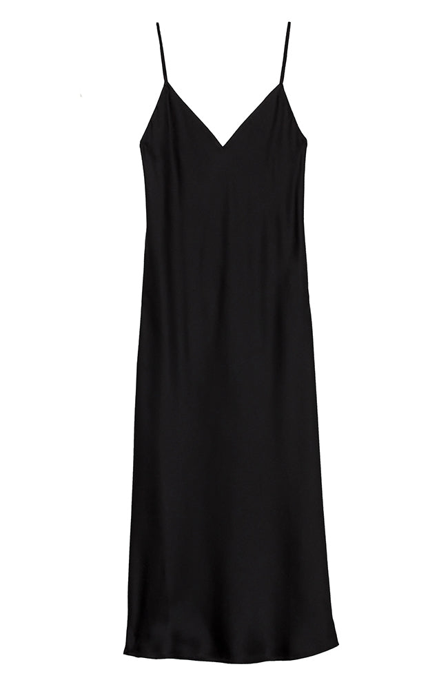 L'Agence Jodie Silk Slip Dress Black
