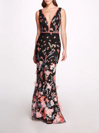 Marchesa Notte Butterfly Murmuring Gown