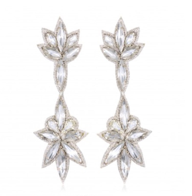 Bridal party Crystal Earrings Boucles d'oreilles Designer Suzanna Dai