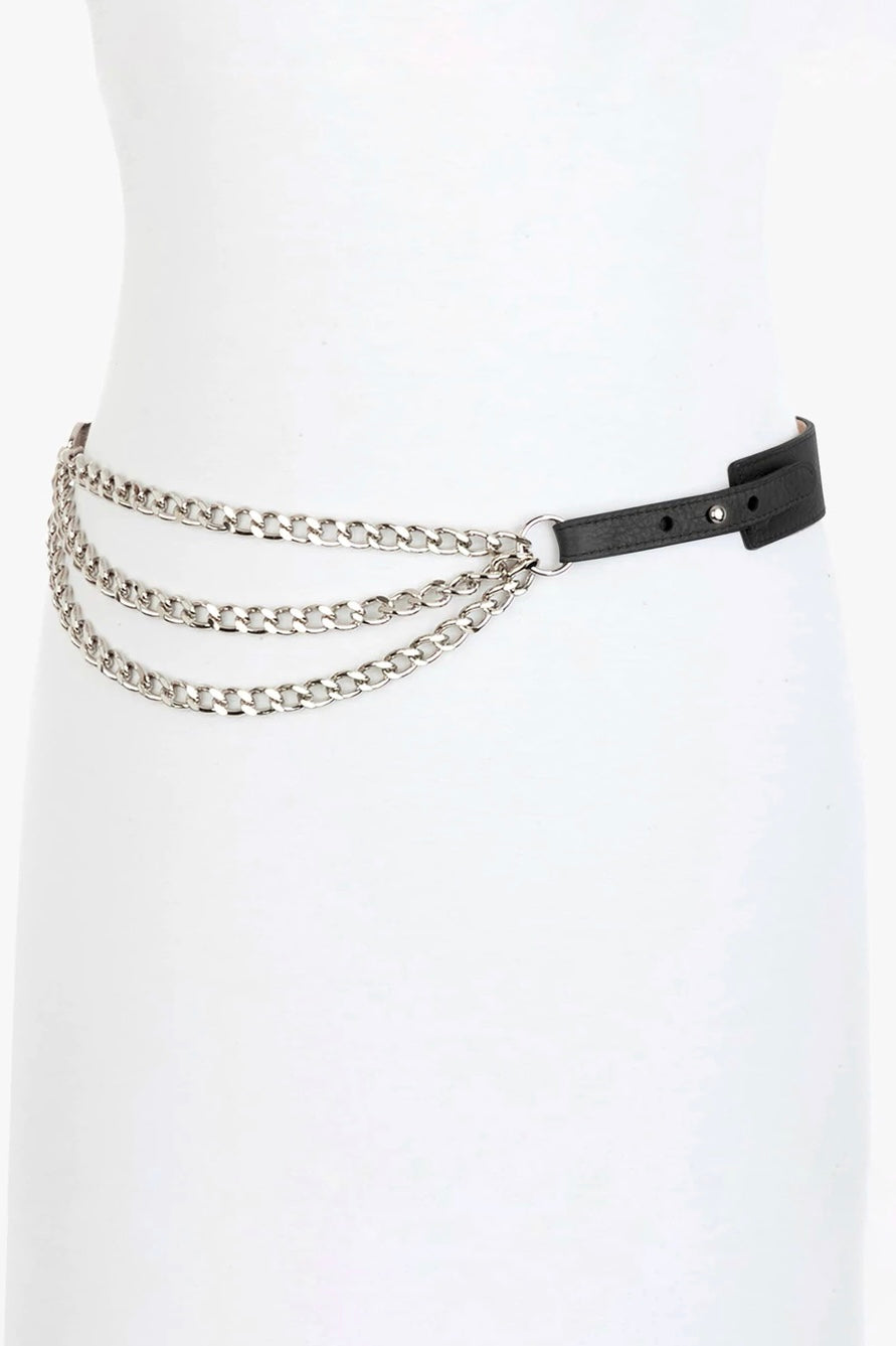 Brave Leather Silvaldo Chain And Strap Leather Band