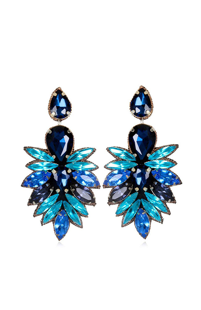 SUZANNA DAI Cuzco Blue Crystal Earrings