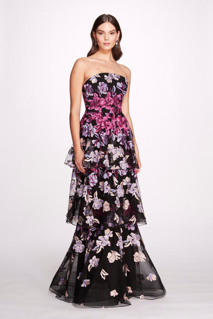 Marchesa Notte Falling Flowers Gown