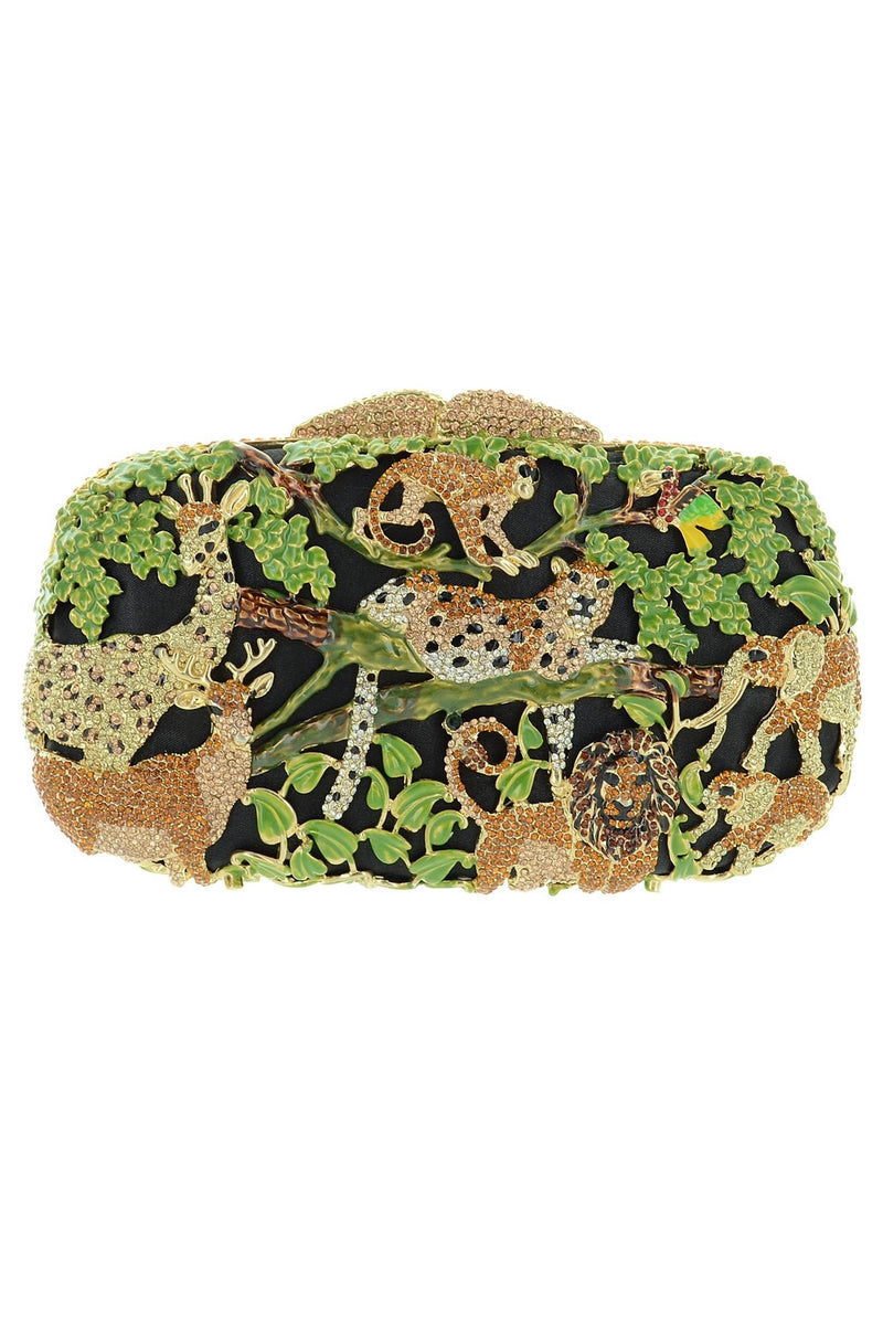 INStyle Animal Jungle Relief Crystal Clutch