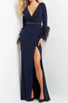 Jovani Long Sleeve Ruched Gown