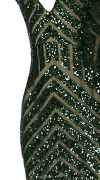 Jovani Deep V Front & Back Sequin Cocktail Dress