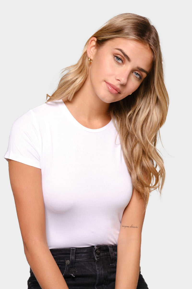 Majestic Soft Touch Short Sleeve Crew Neck T-Shirt White