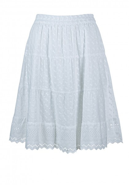 Princess White Romantic Embroidery Skirt
