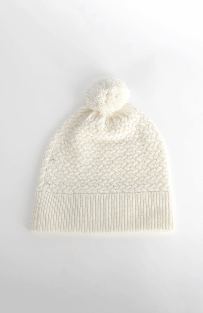 Repeat Organic Wool Cashmere Hat with Pom Pom