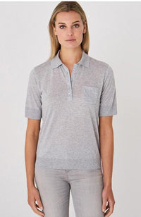 REPEAT Fine Knit Polo T-Shirt Short Sleeve