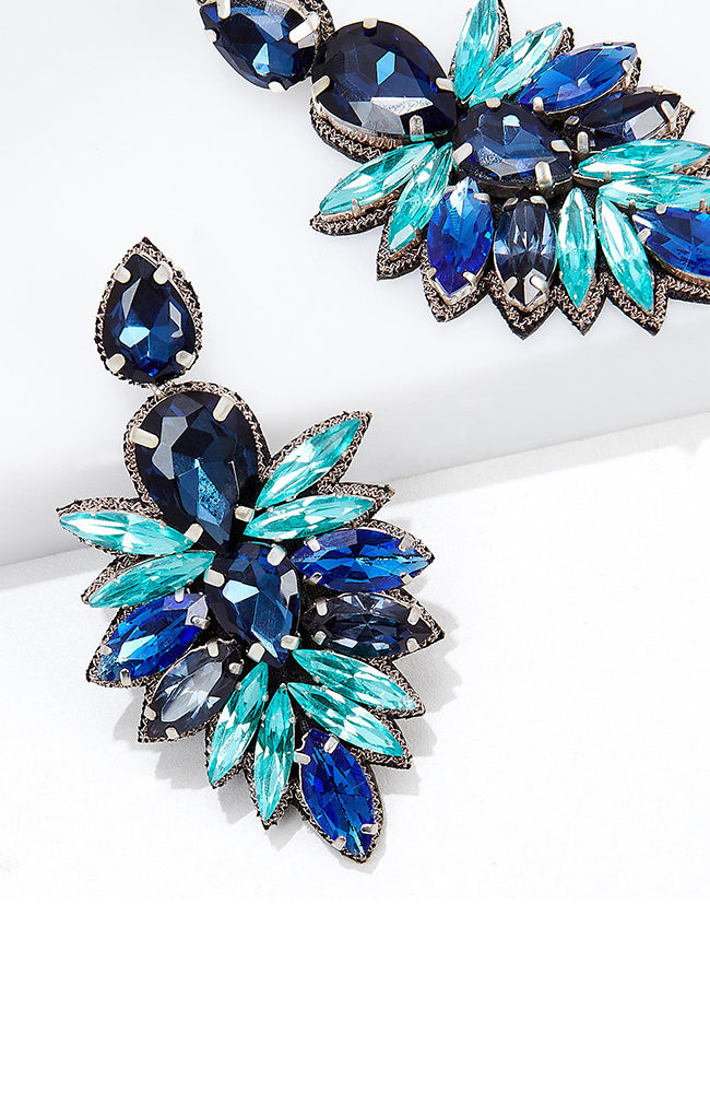 SUZANNA DAI Cuzco Blue Crystal Earrings